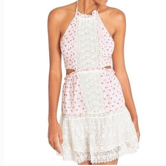 LoveShackFancy Dresses & Skirts - LoveShackFancy Kesia Floral Lace Halter Mini Dress XL